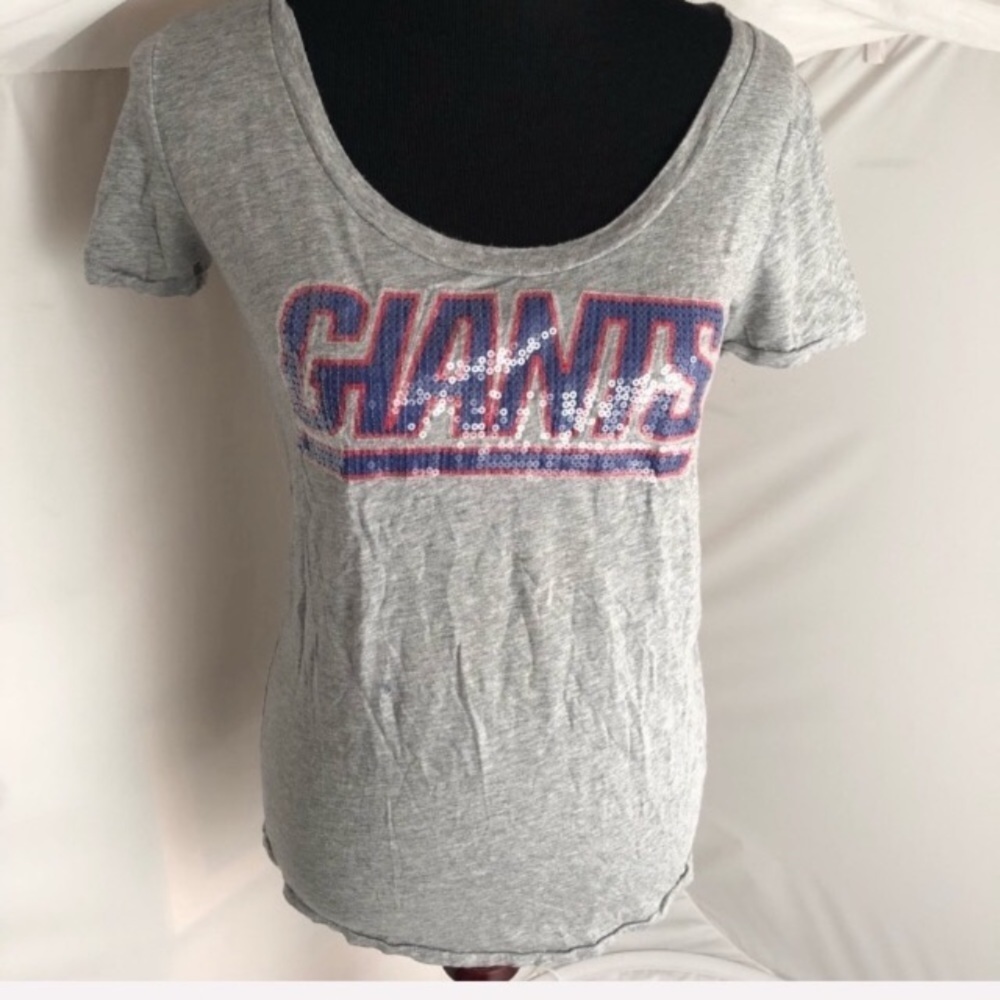 Victoria’s Secret gray scoop neck NY Giants sequin t-shirt